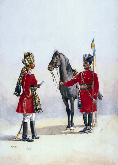 Alwar Lancers, Commandment and Chohan Rajput, illustration for 